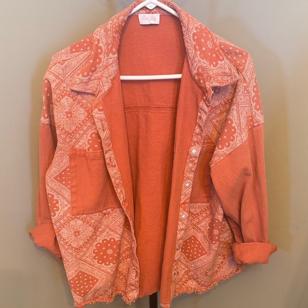 Pink Lily Terracotta Textured Jacket